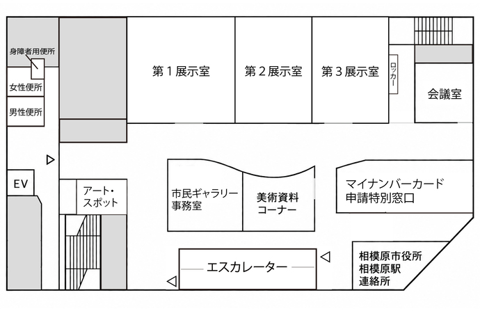 相模原市民ギャラリー　フロア案内図