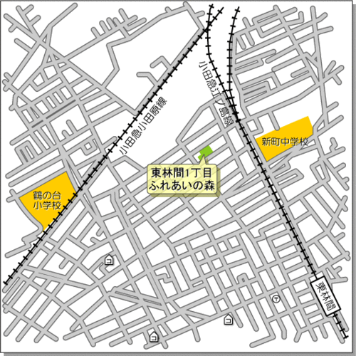 地図：東林間1丁目ふれあいの森