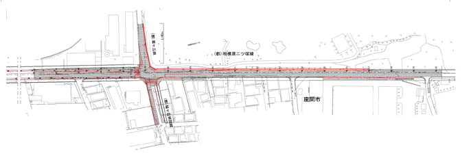 写真：事業概要図（都市計画道路二ツ塚線）