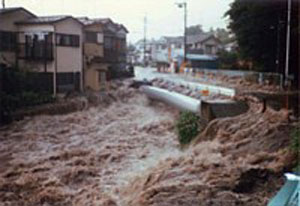 虹吹橋下流（昭和59年度　集中豪雨による）