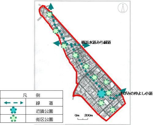 イラスト：環境共生シンボルゾーンの位置図