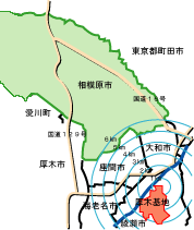 厚木基地の位置図