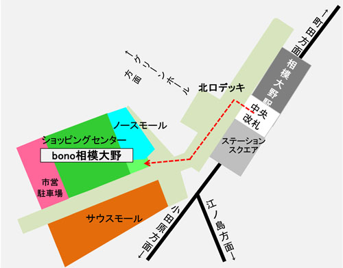 電車でお越しの場合の地図