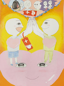 市立鵜野森中学校3年 太田　野花（おおた　のか）「なくそう差別　理解をふやそう」イメージ画像