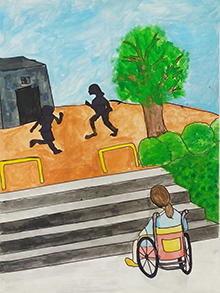 市立小山中学校3年 松永　優月（まつなが　ゆづき）「車いす生活」イメージ画像