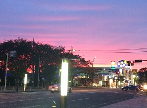 相模原消防署前の夕焼けの写真