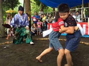 青野原ちびっ子相撲の様子の写真