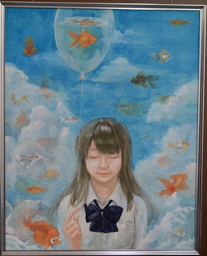 絵画「浮遊」