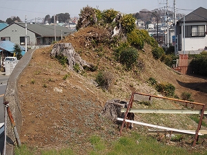 土塁と板碑の写真1