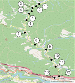 和田から藤野駅運行経路図