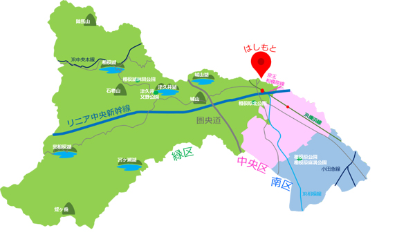 地図01（相模原市全域　橋本位置図）