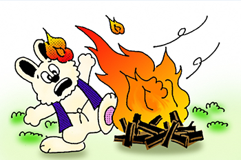 風、火事のイラスト