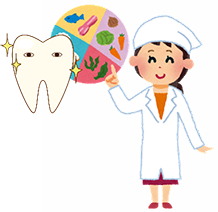 栄養バランスの良い食事で歯を強くのイラスト