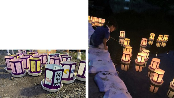 灯ろう流し　写真